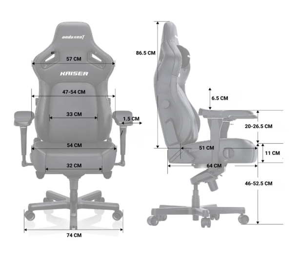 ANDA SEAT FOTEL GAMINGOWY ANDA SEAT Kaiser 4 XL Orange PVC - 1473937 - zdjęcie 6